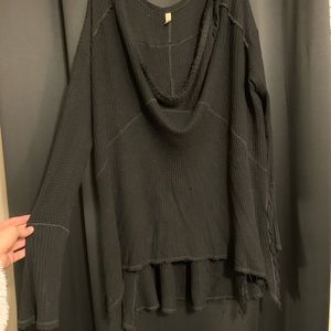 FREE PEOPLE black long sleeve shirt